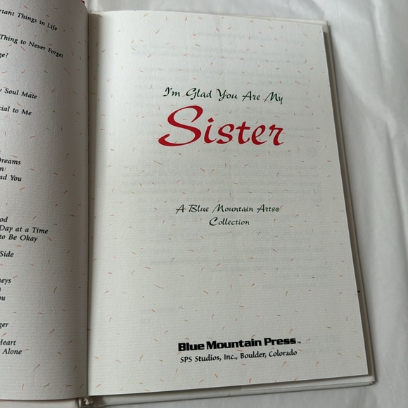 ⛱️2/$5⛱️I'm Glad You Are My Sister: A Blue Mountain Arts Collection hardcover - Picture 6 of 11
